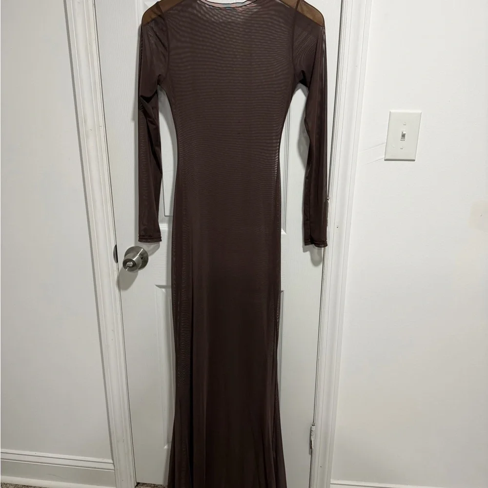 Women’s Long Sleeve Swim Coverup - Brown